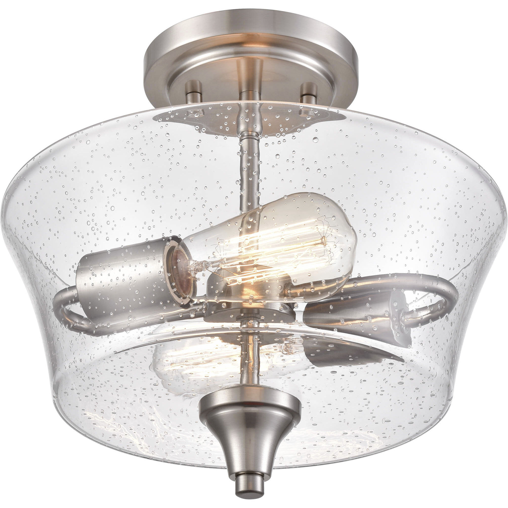 Caily 2 Light 11.75 inch Brushed Nickel Semi-Flush Mount Ceiling Light